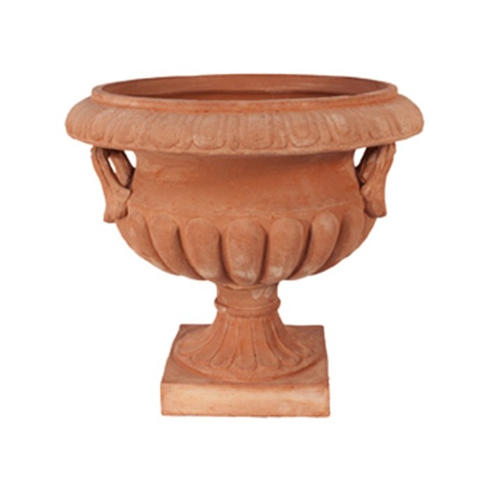 Terracotta Chalice Vase with Handles